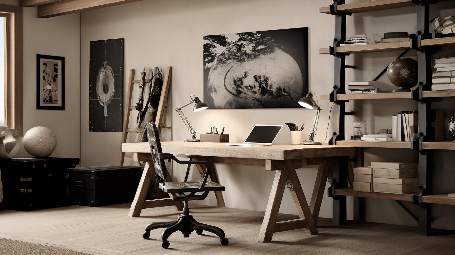 Sleek and modern Pottery Barn computer desk with ample workspace and durable construction