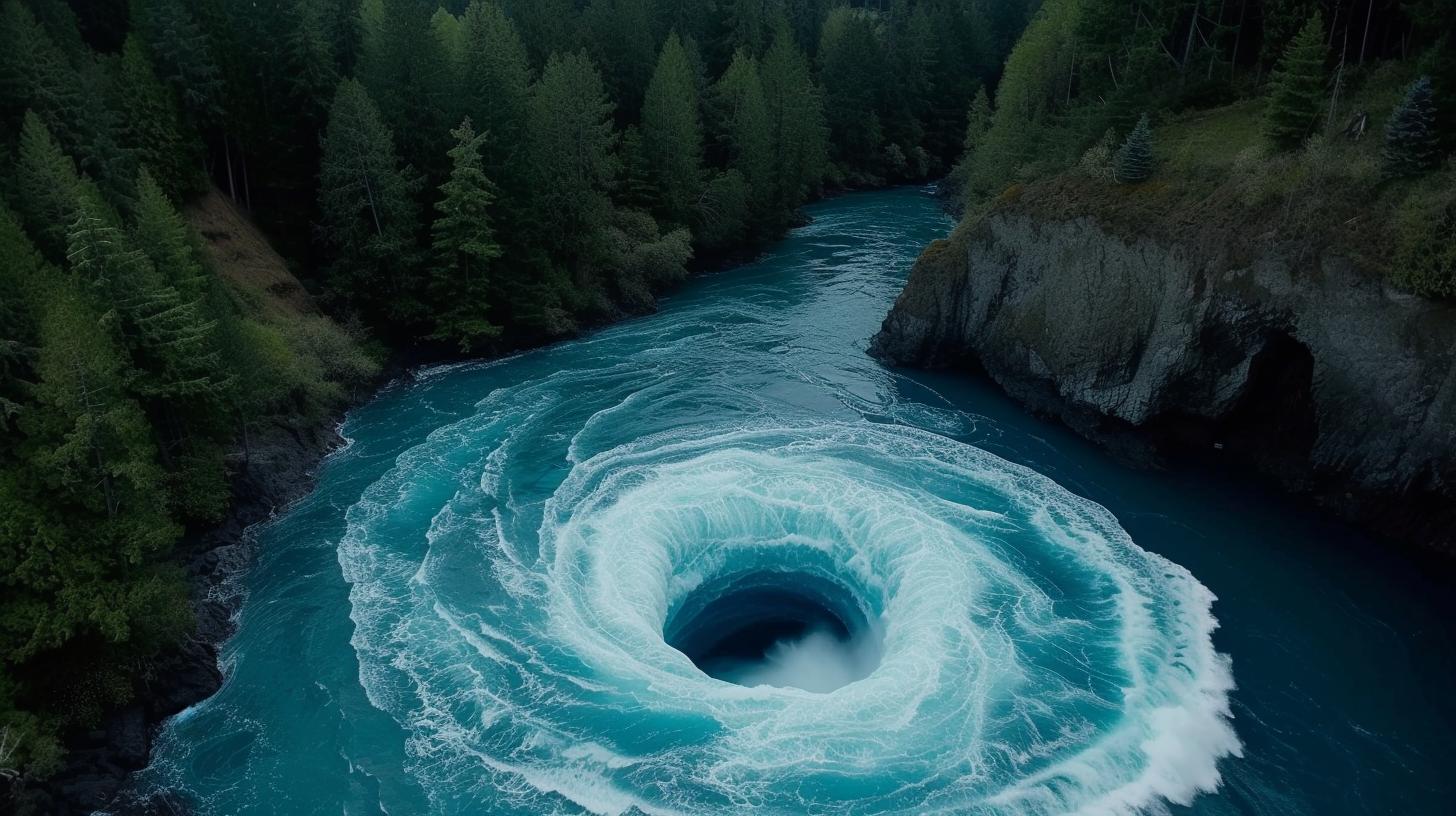 Spectacular natural phenomenon in Devils Hole, British Columbia
