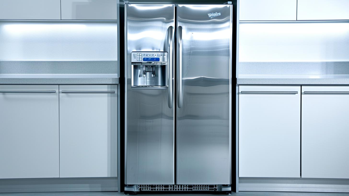 Stainless steel side by side Whirlpool fridge with spacious interior