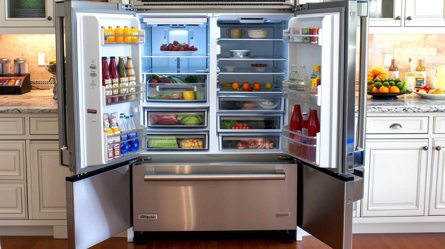 Energy-efficient side by side Whirlpool refrigerator
