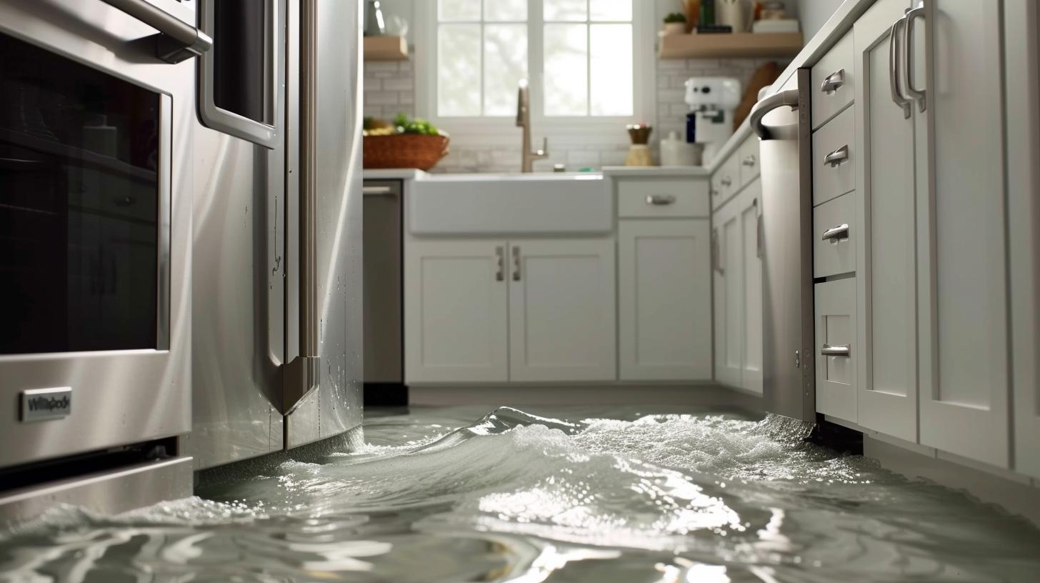 Water leakage from Whirlpool refrigerator on floor
