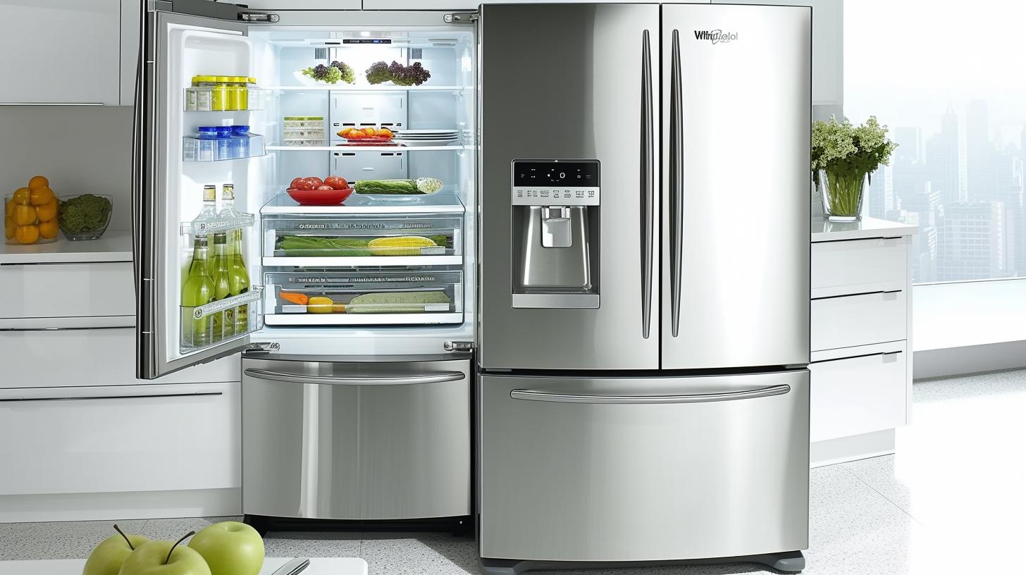 Energy-efficient Whirlpool Refrigerator with Bottom Freezer