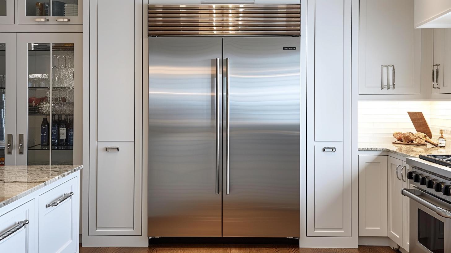 Reliable and stylish Whirlpool side by side refrigerator with adjustable storage options